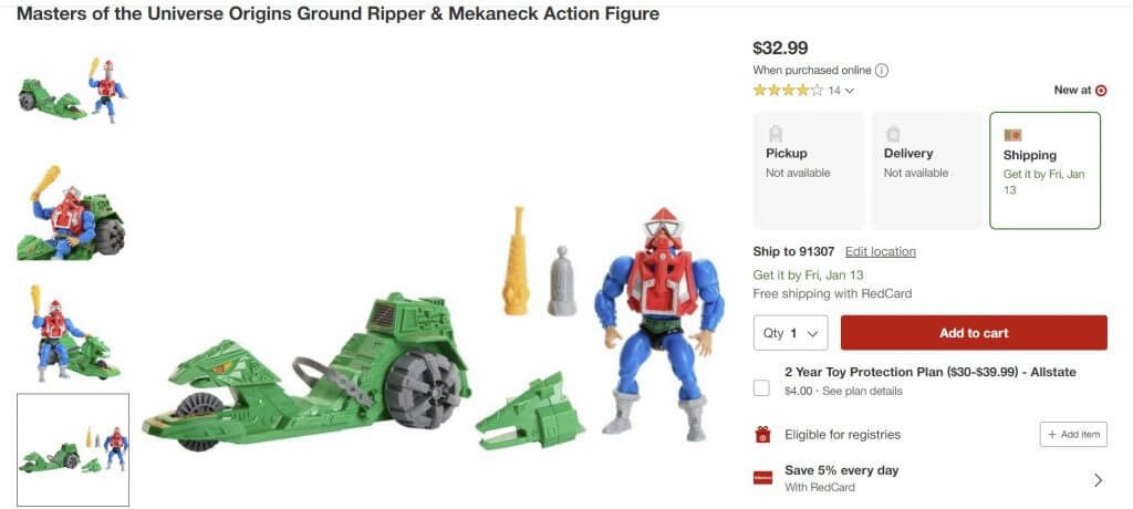 Mekaneck Ground Ripper MOTU Origins target listing