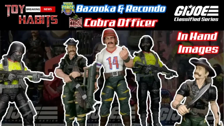 Tiger Force Bazooka, Python Patrol Officer, and Tiger Force Recondo GI Joe Classified Series In Hand Images