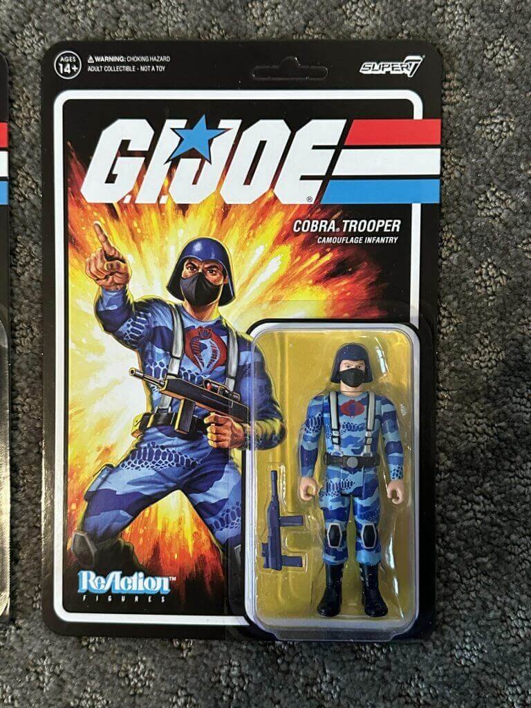 GI Joe Reaction Camo Cobra Trooper MOC in hand