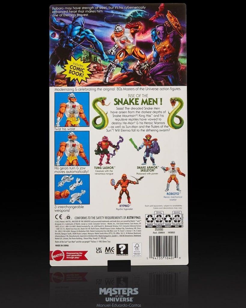 Mini Comic Roboto MOTU Origins Rear Card View