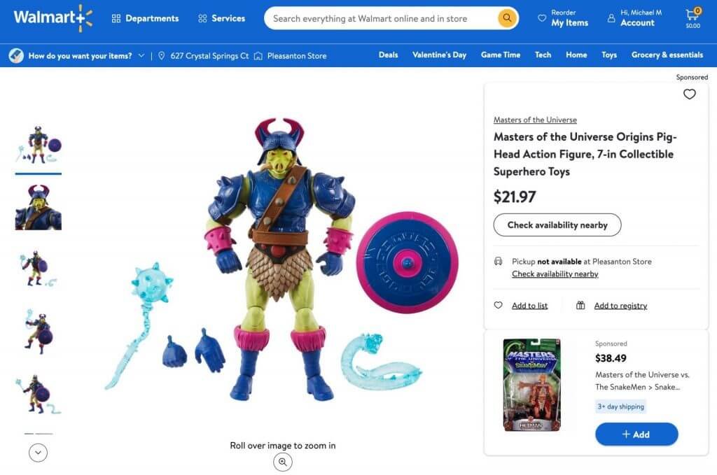 Pig-Head Masterverse FIgure on Walmart