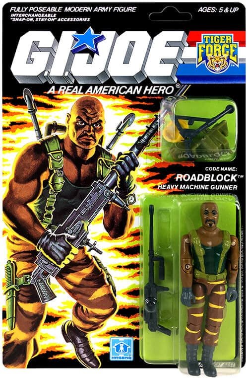 Tiger Force Roadblock Vintage GI Joe Figure Card Front