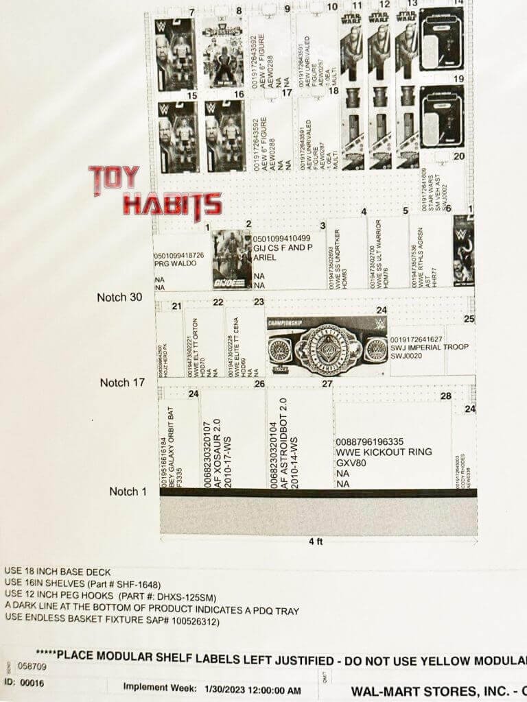 WWE Superstars Walmart Planogram Implement January 30 2023