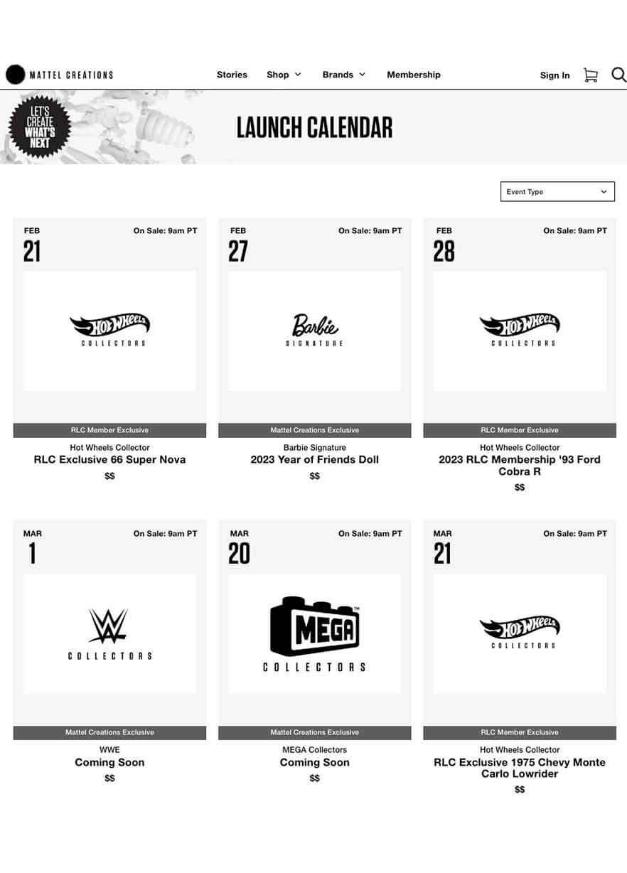 MEGA-Collectors-Mattel-Creations-Launch-Calendar