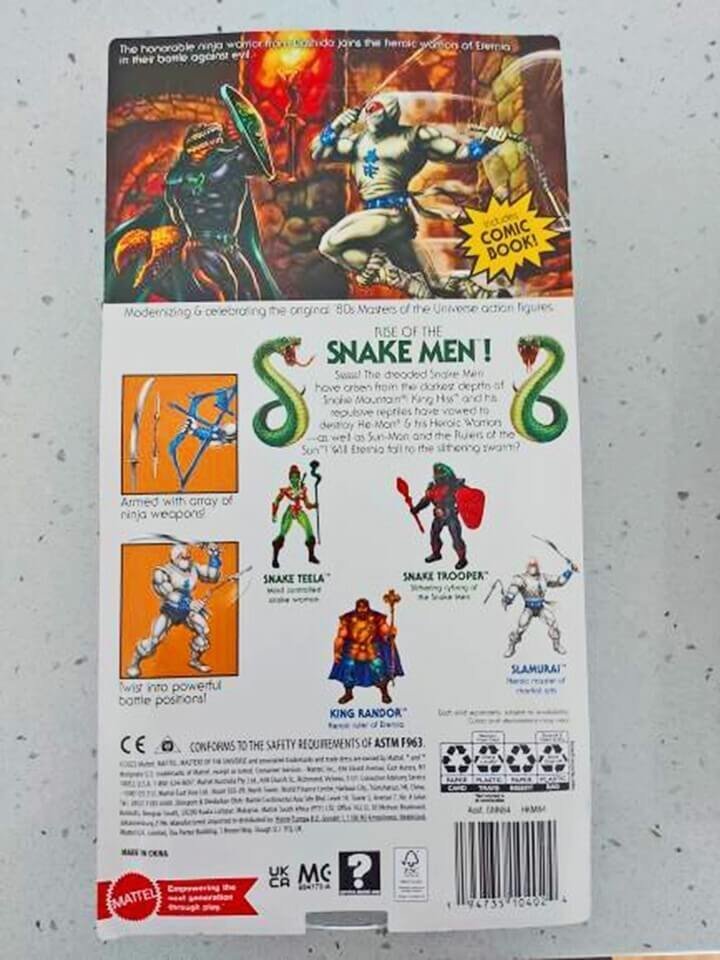 MOTU Origins Slamurai cardback rear Wave 13 in hand