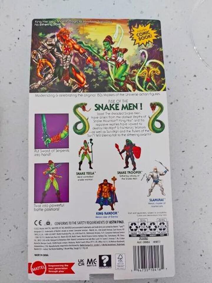 MOTU Origins Snake Teela cardback rear Wave 13 in hand