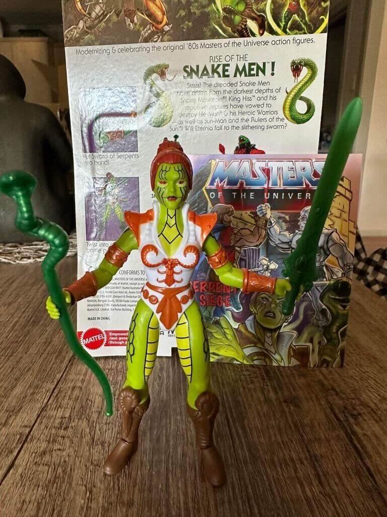 MOTU Origins Snake Teela in Hand out of package front