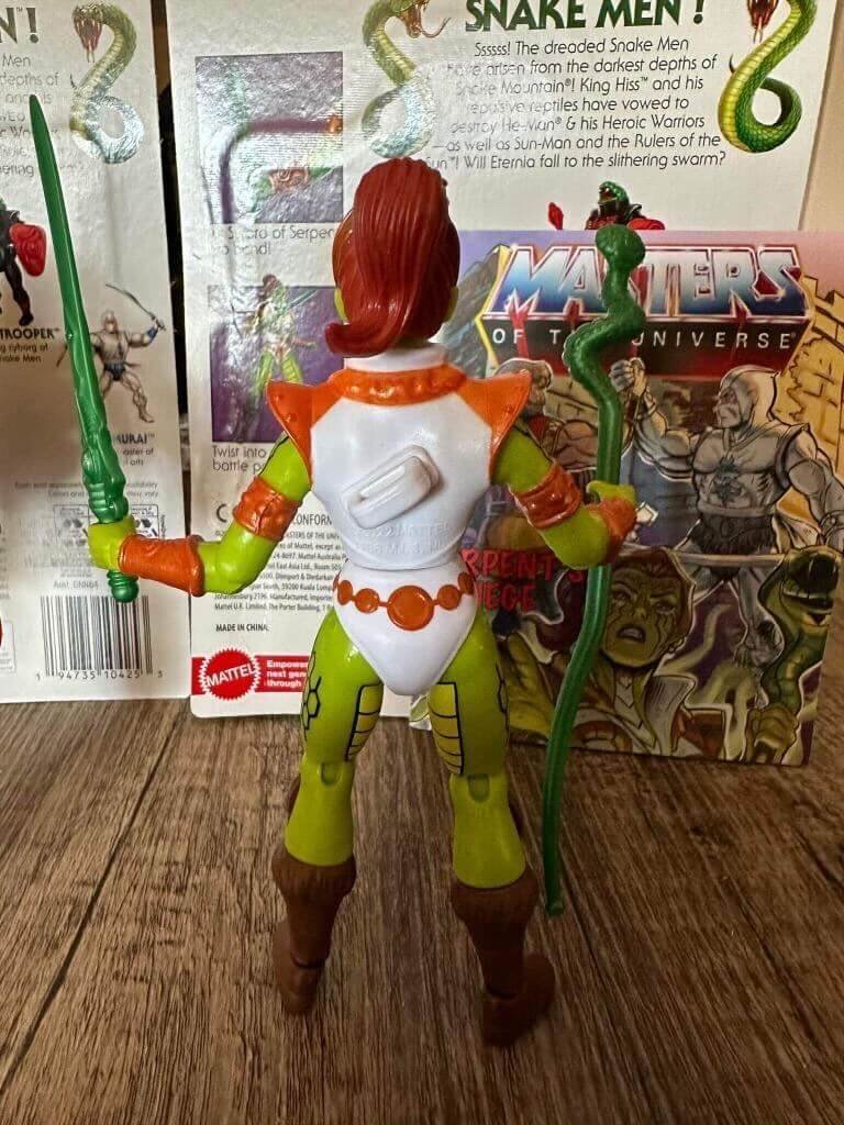 MOTU Origins Snake Teela in Hand out of package rear