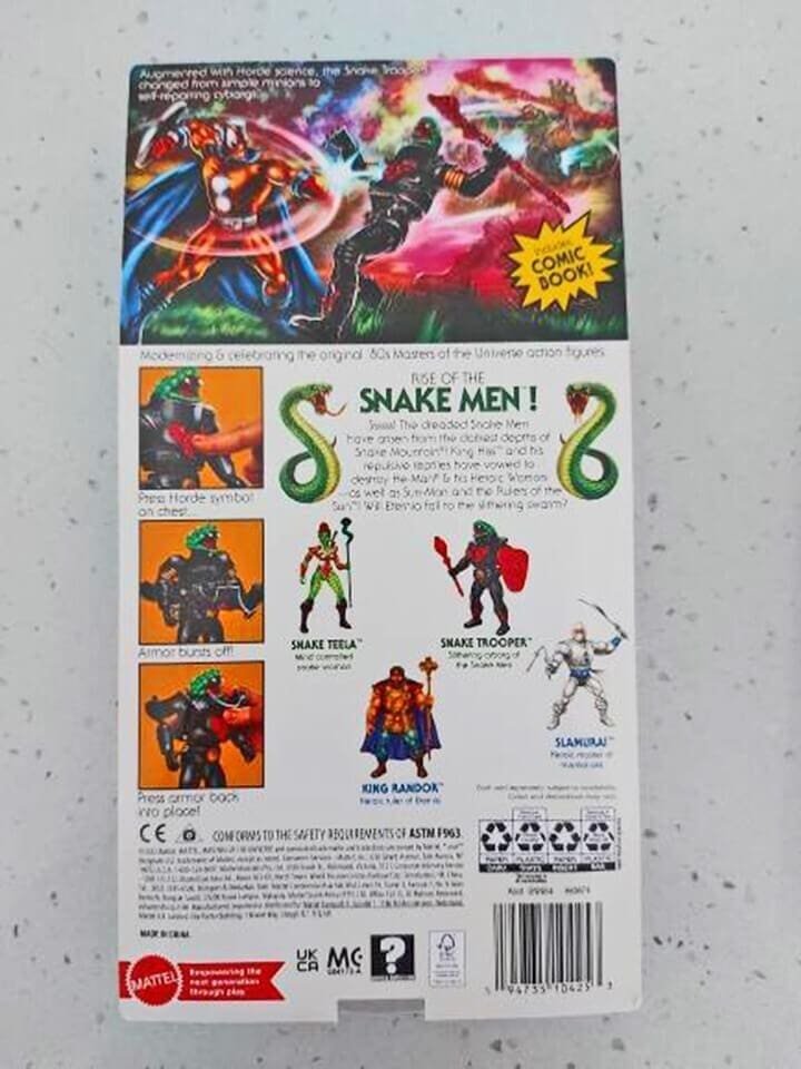 MOTU Origins Snake Trooper cardback rear Wave 13 in hand