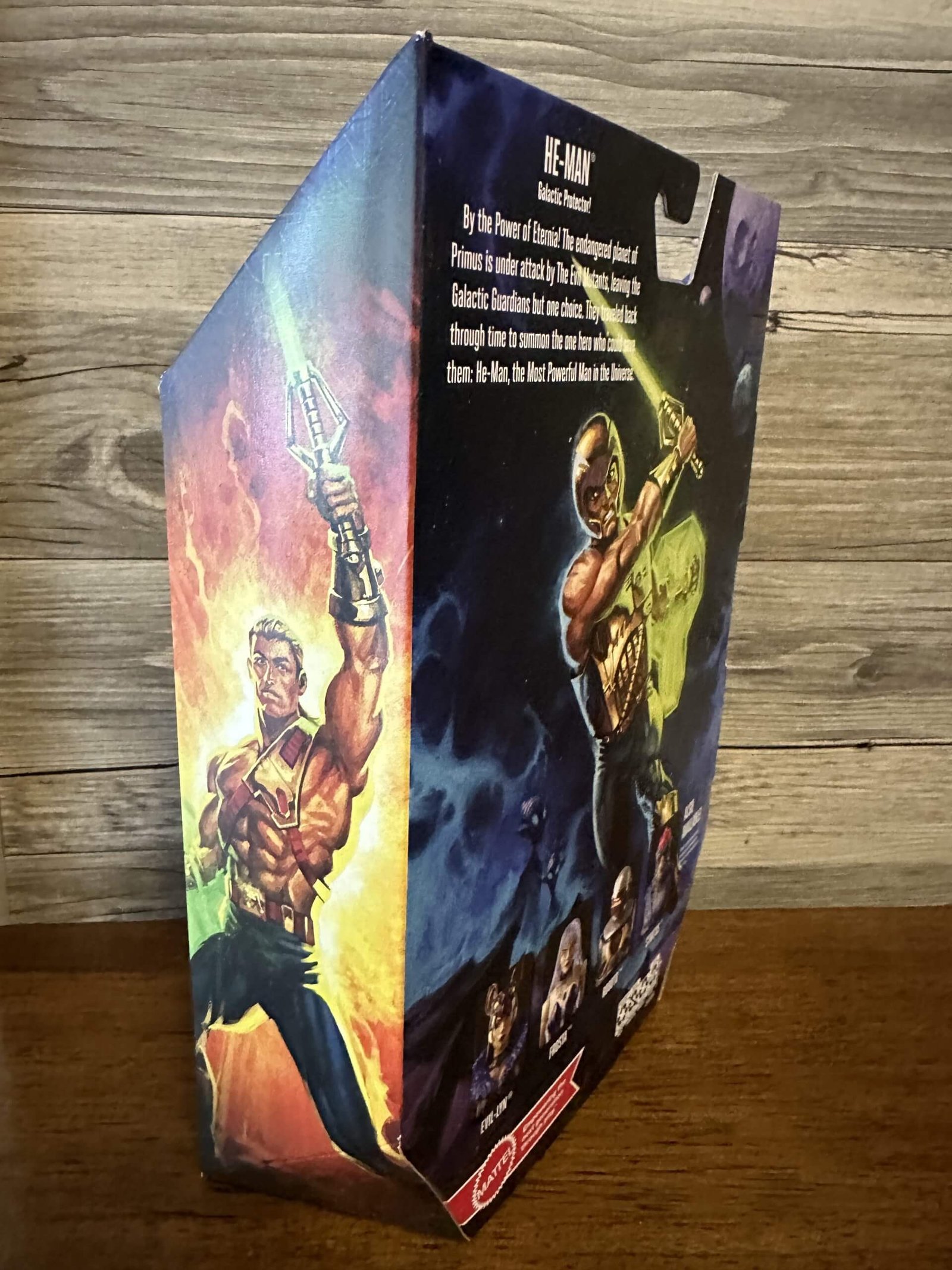 Masterverse Galactic Protector He-Man TS in hand rear angle of package