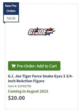 Tiger Force Snake Eyes EE Listing