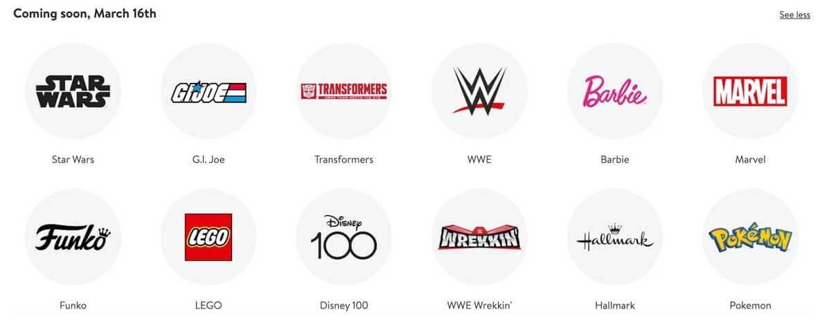 Walmart-Collector-Con-2023-Preorder-Categories