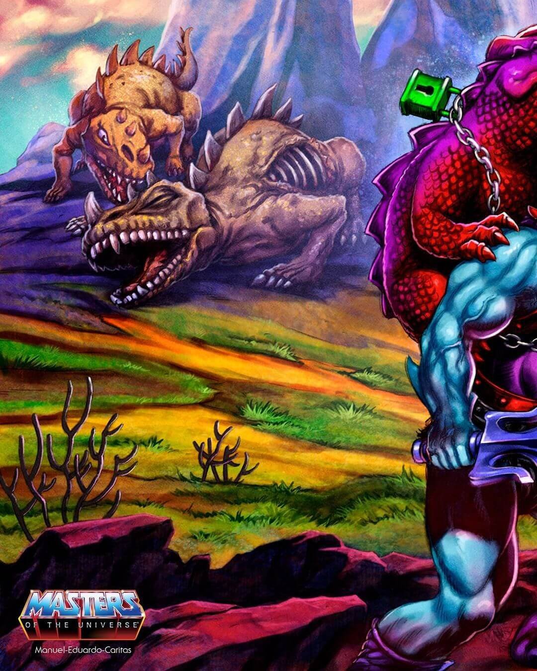 Masters of the Universe Dragon Blaster Skeletor MOTU Origins Deluxe art work 1