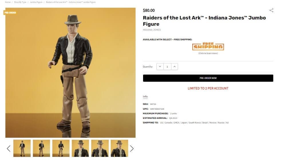 Gentle Giant Indiana Jones page link