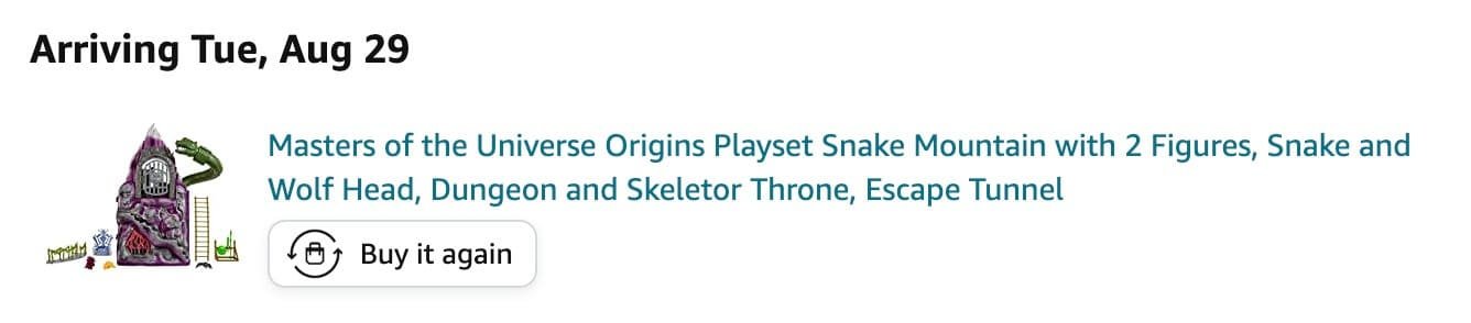 Snake Mountain MOTU Origins Amazon Ship Date