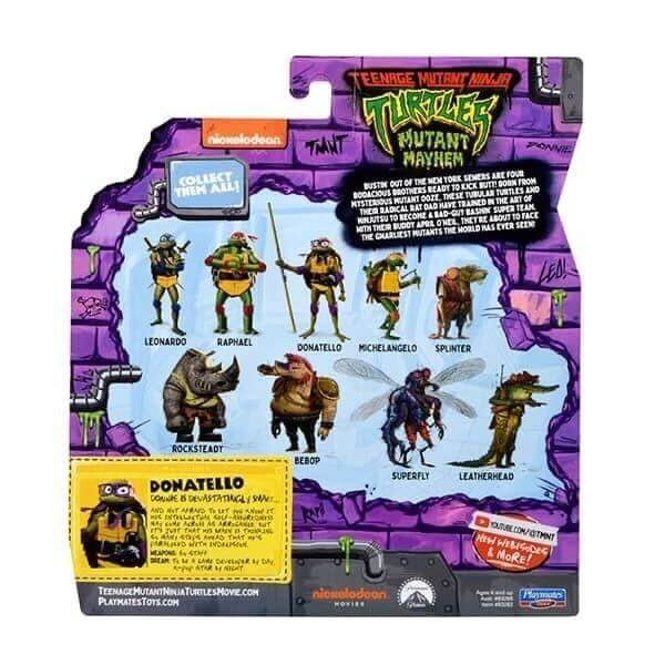 Teenage Mutant Ninja Turtle Turtle Meyhem Donatello package rear