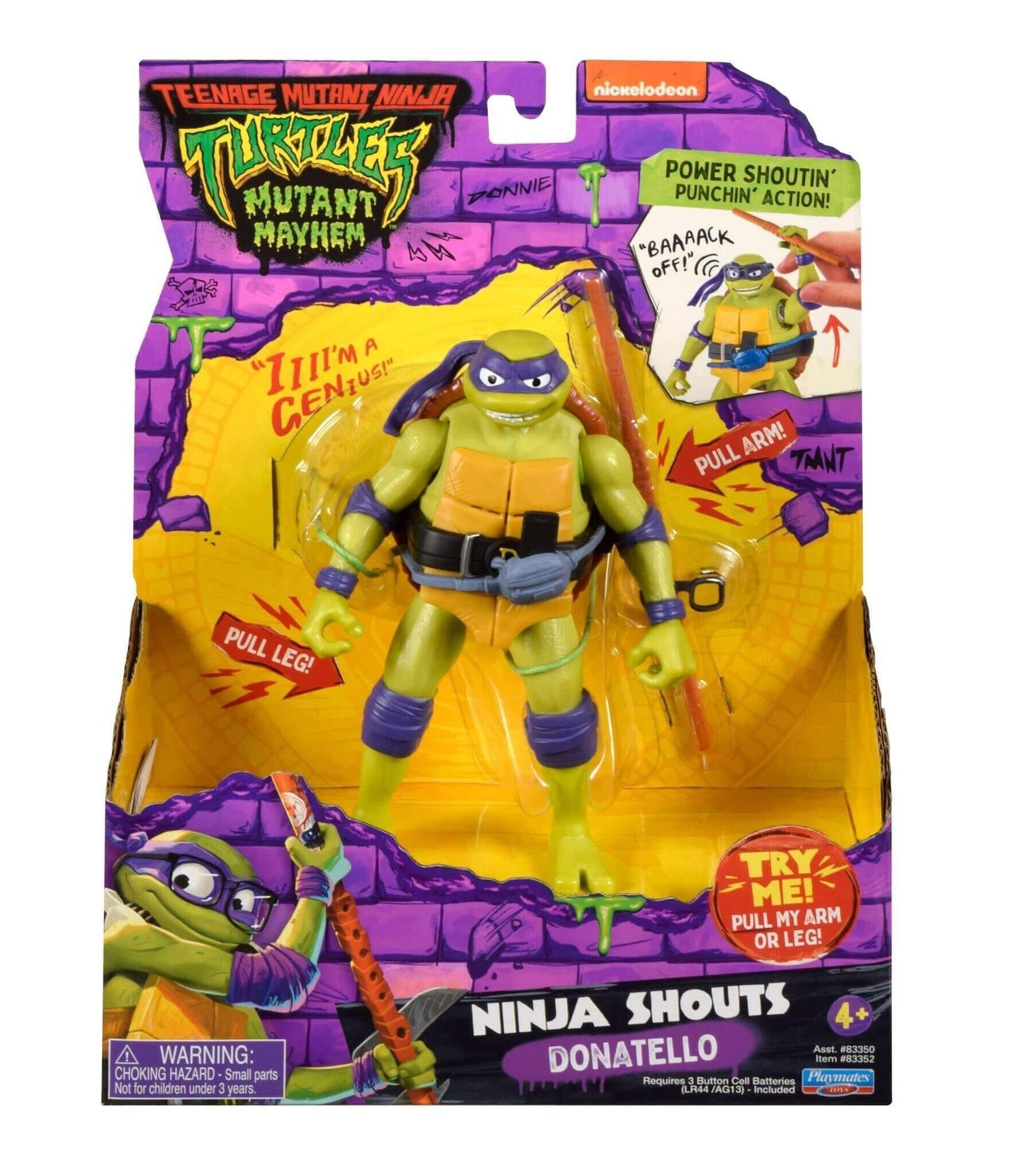 Teenage Mutant Ninja Turtle Turtle Meyhem Ninja Shouts Donatello package