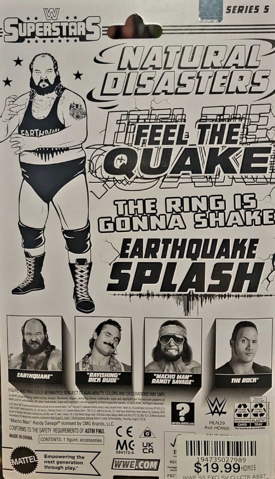 WWE SuperStars Series 5 Earthquake card back
