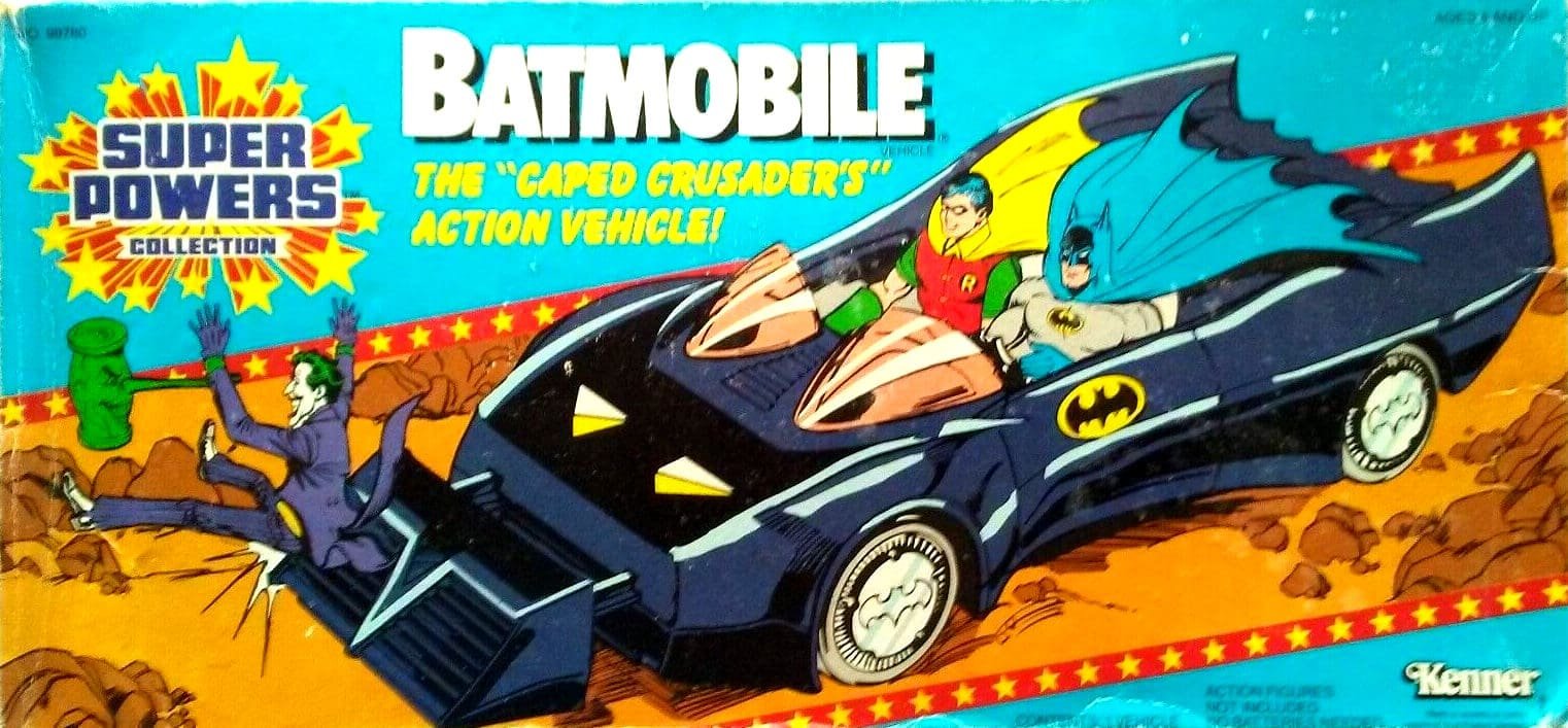1984 Vintage Batmobile Kenner Super Powers box 1