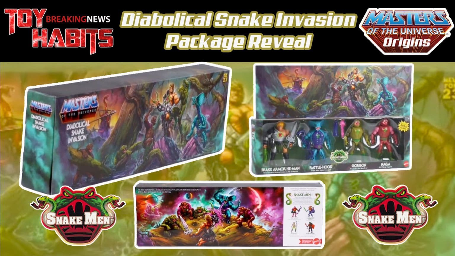 MOTU Origins Diabolical Snake Invasion 4-Pack Package Reveal