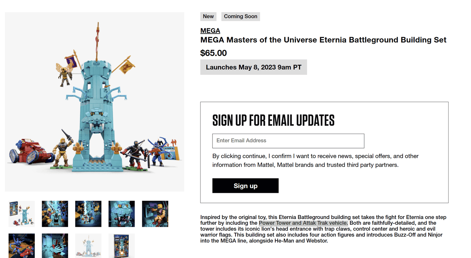 Mattel Creations Mega Eternia Battleground Building Set link