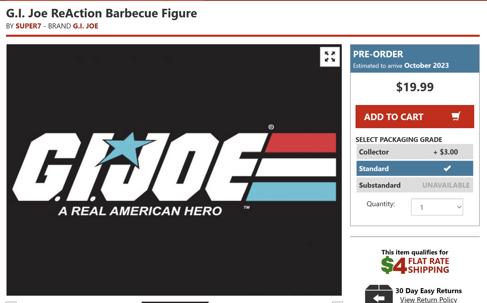 Super7 Gi Joe ReactionJoe Barbecue BBTS Listing
