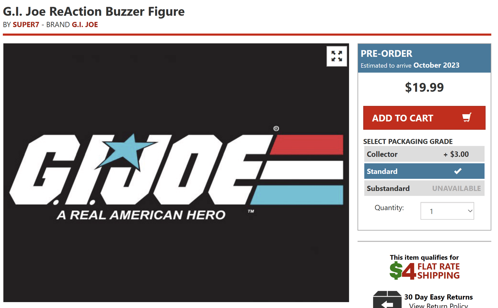 Super7 Gi Joe ReactionJoe Buzzer BBTS Listing