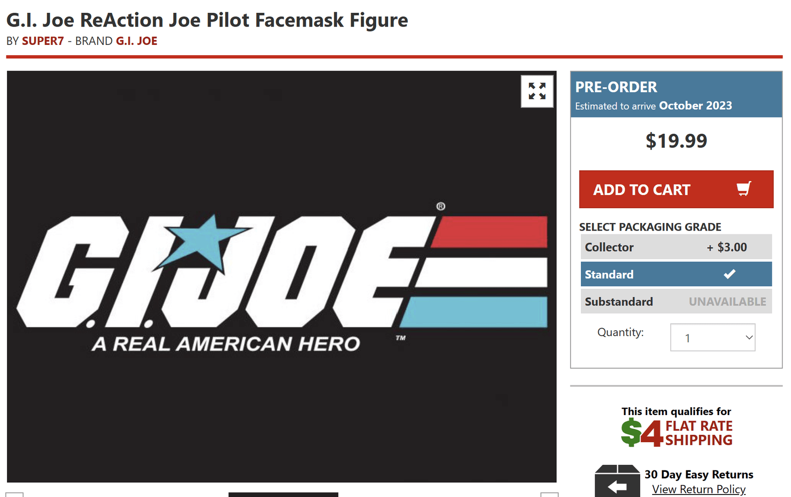 Super7 Gi Joe ReactionJoe Pilot Facemask BBTS Listing