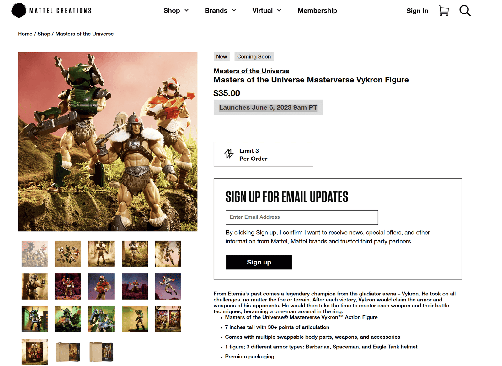 Mattel Creations Masterverse Vykron listing