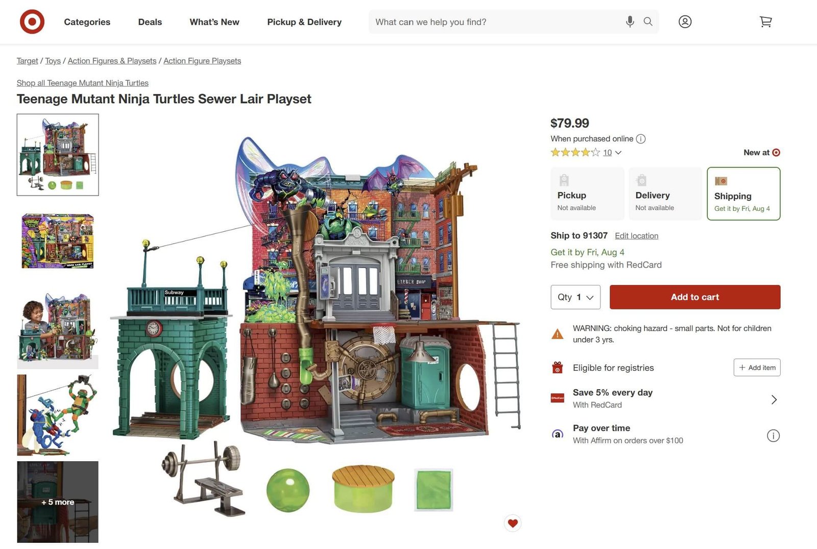 TMNT Mutant Mayhem Sewer Lair Playset Target Listing