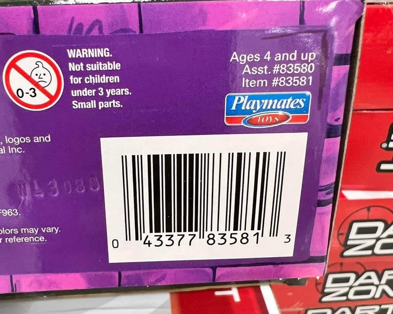 Teenage Mutant Ninja Turtle Turtle Meyhem bar code 1