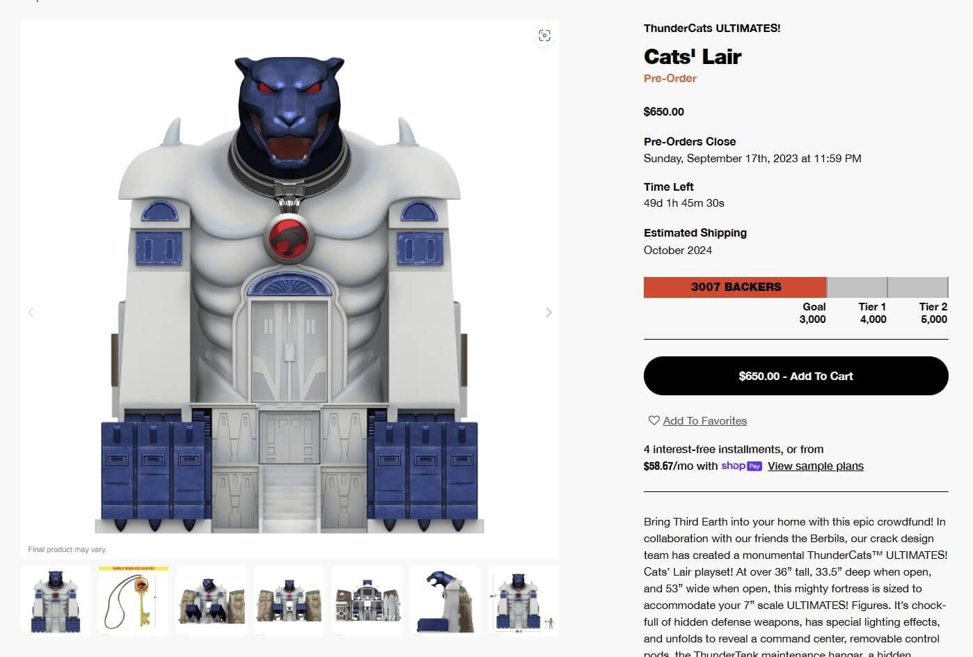 Cats Lair Funding FUNDED Super7 screen