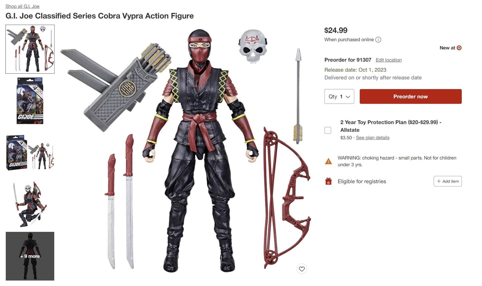 GI Joe Classified Series Cobra Vypra Target Listing