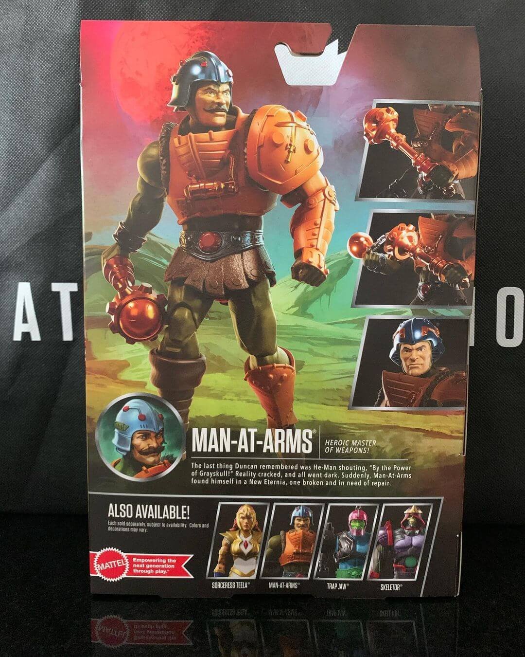 New Eternia Man At Arms Masterverse SDCC 2023 packaging rear