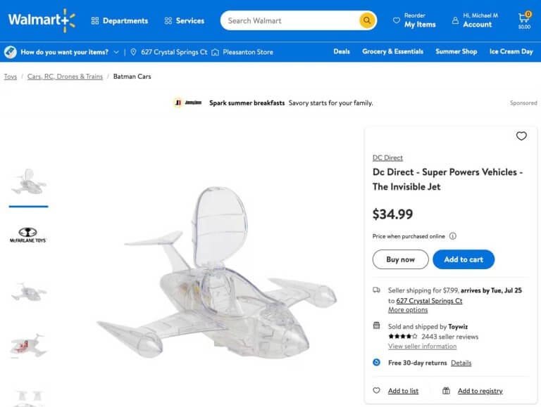 Super Power Invisible Weapons Wonder Woman Invisible Jet DC Super Powers on Walmart