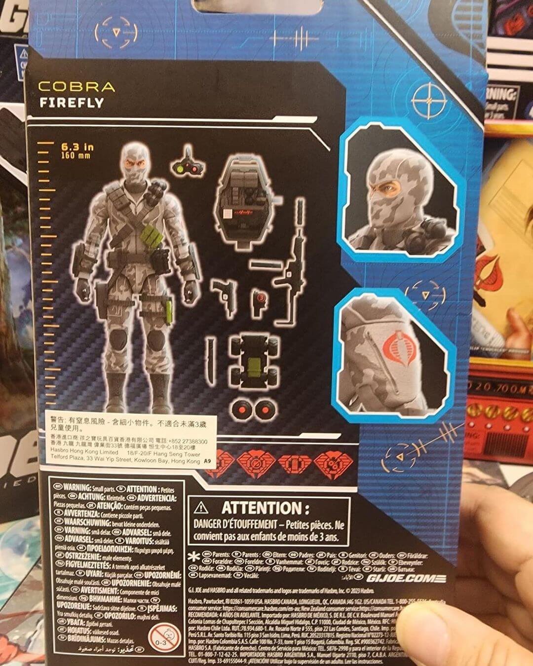 GI Joe Classified Firefly Package rear in hand