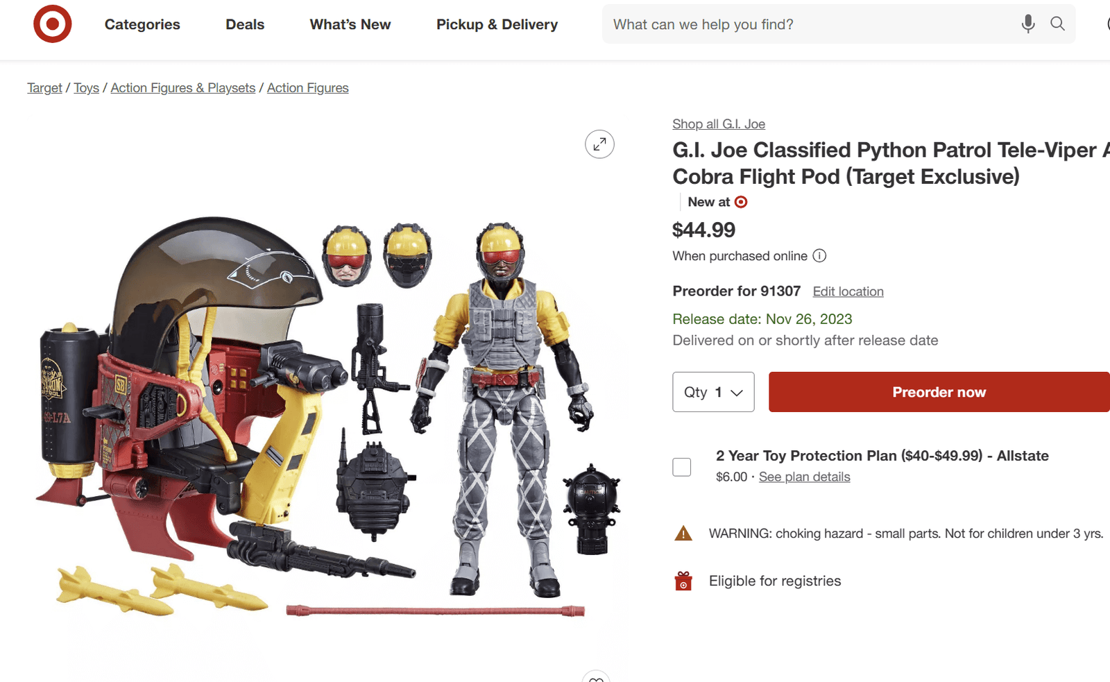 G.I. Joe Classified Python Patrol Tele-Viper Action Figure & Cobra Flight Pod target listing