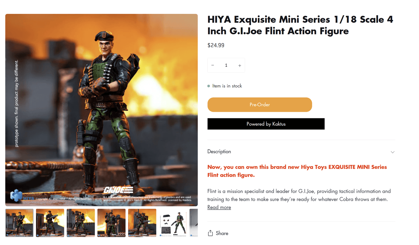 Hiya Toys GI Joe Flint link