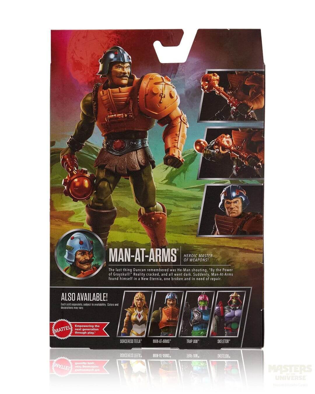 Masterverse New Eternia Man At Arms Package rear official art