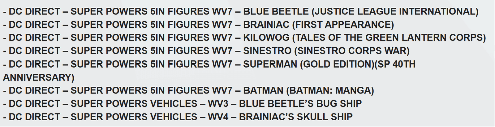 DC Super Powers Wave 7 listings