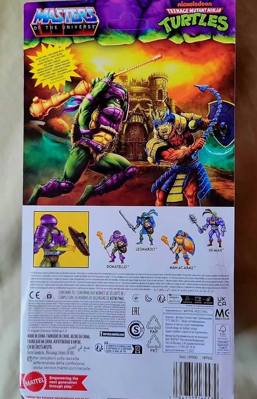 Donatello Turtles of Grayskull Cardback rear In Hand