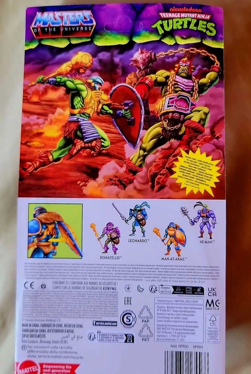 Man At Arms Turtles of Grayskull Cardback Rear In Hand
