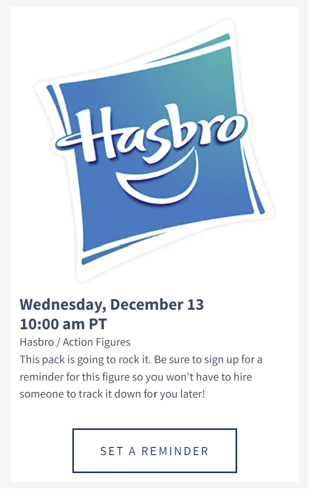 EE Drop Zone Dec 13th GI Joe Classified SMS