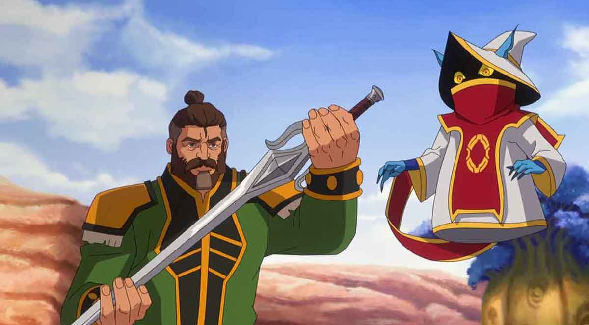 Duncan-Orko-Presenting-Power-Sword-to-Gwildor-Masters-of-the-Universe-Revolution