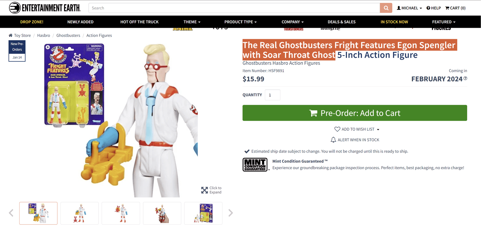 Egon-Spengler-and-Soar-Throat-The-Real-Ghostbusters-Kenner-Classics EE Listing