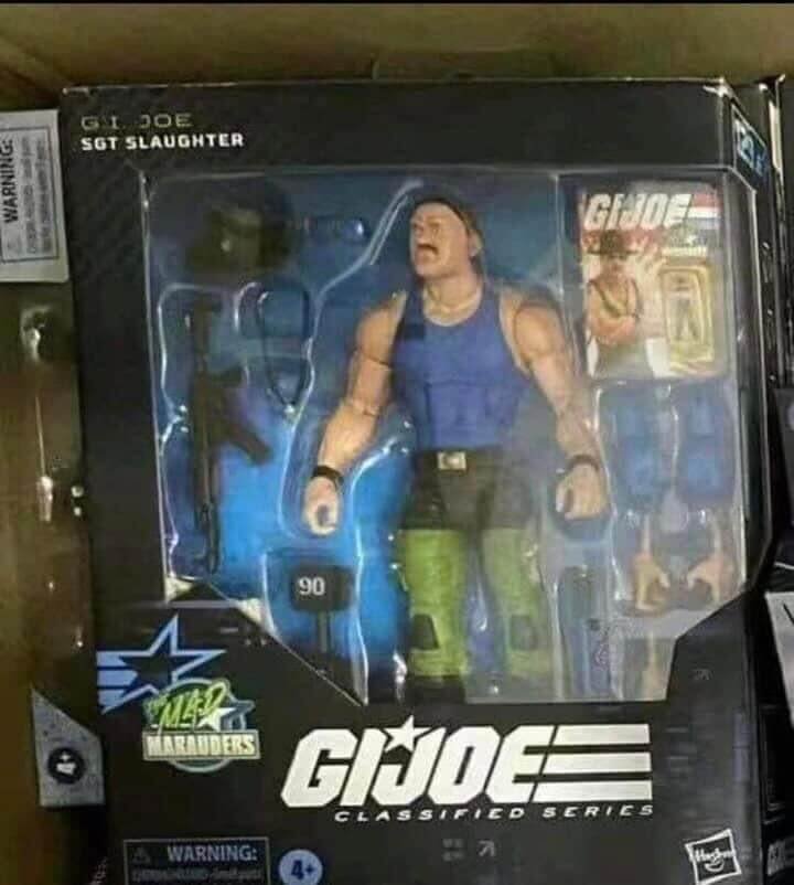 GI Joe Classified Mad Mauraders Sargent Slaughter in hand
