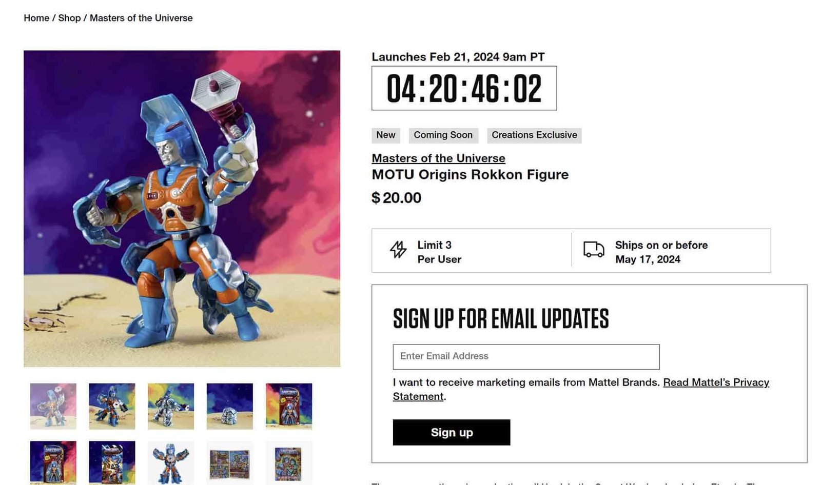 Mattel-Creations-Rokkon-Lisitng-update