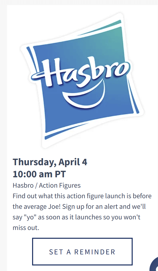 GI Joe Classified April Preorders EE