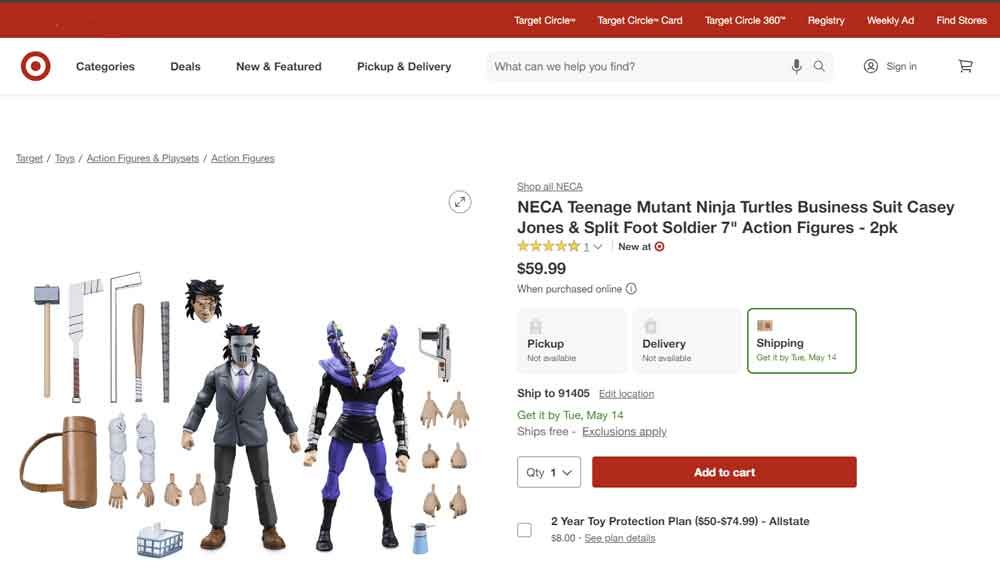 NECA-Teenage-Mutant-Ninja-Turtles-Business-Suit-Casey-Jones-&-Split-Foot-Soldier-target-listing