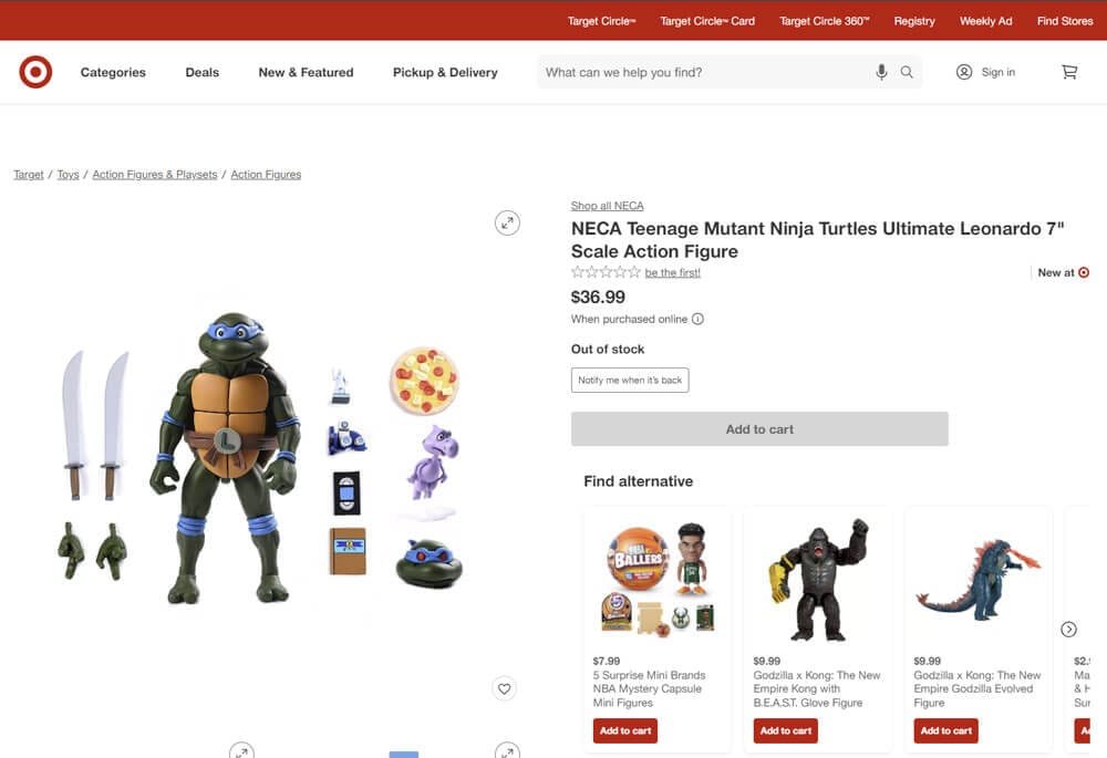 NECA-Teenage-Mutant-Ninja-Turtles-Ultimate-Leonardo-target-lisiting